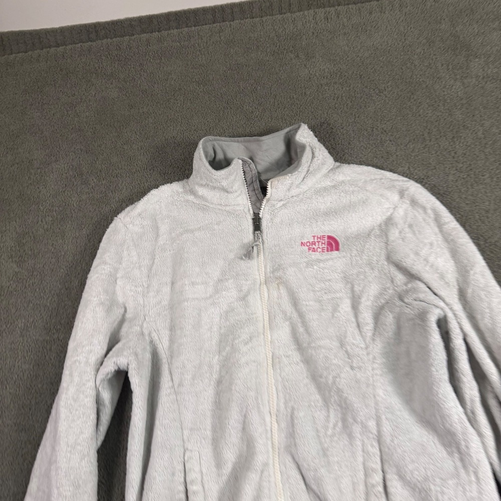 The North‎ Face Womens Osito Fleece Jacket Grey Pink Ribbon Awareness Small S